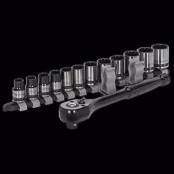 Socket Set 13pc 3/8"Sq Drive Total Drive® Metric - Black Series