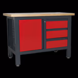Workstation with 3 Drawers & Cupboard