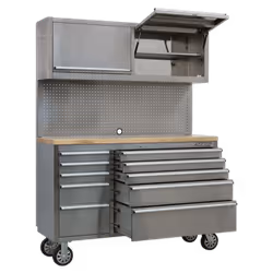 Sealey Ap5520Ss Mobile Stainless Steel Tool Cabinet 10 Drawer 2 Wall Cupboards