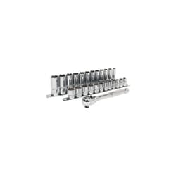 Sealey AK66722 Ratchet Wrench & Socket Rail Set 25pc 3/8"Sq Drive