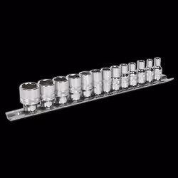 Socket Set 13pc 1/4"Sq Drive Lock-On? 6pt Metric