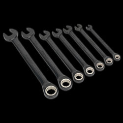 Combination Ratchet Spanner Set 7pc Black Series Metric