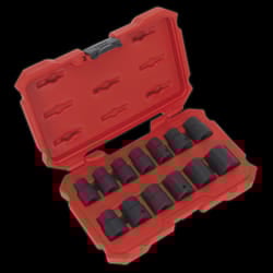 Impact Socket Set 13pc 1/2&quot;Sq Drive Lock-On? 6pt Metric
