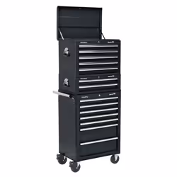 Sealey Superline PRO® Topchest, Mid-Box Tool Chest & Rollcab Combination 14 Drawer - Black APSTACKTB