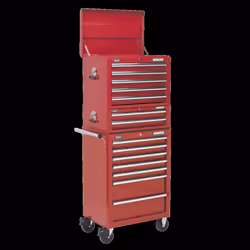 Topchest, Mid-Box & Rollcab Combination 14 Drawer with Ball-Bearing Slides - Red