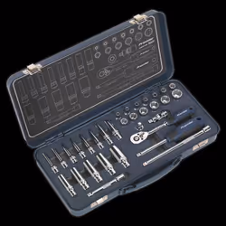 Socket Set 32pc 1/4"Sq Drive Lock-On? 6pt Metric