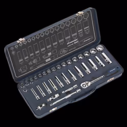 Socket Set 34pc 3/8"Sq Drive Lock-On? 6pt Metric
