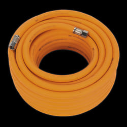 Air Hose 15m x &#216;10mm Hybrid High-Visibility with 1/4&quot;BSP Unions
