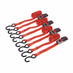 Sealey Td484Sd Ratchet Tie Down 25Mm X 4Mtr Polyester Webbing 800Kg 2 Pairs