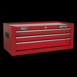 Mid-Box 3 Drawer with Ball-Bearing Slides - Red