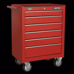 Rollcab 6 Drawer with Ball-Bearing Slides - Red