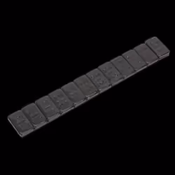 Wheel Weight 5g Adhesive Zinc Plated Steel Black Strip of 12 Pack of 50
