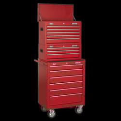 Topchest, Mid-Box & Rollcab 14 Drawer Stack - Red