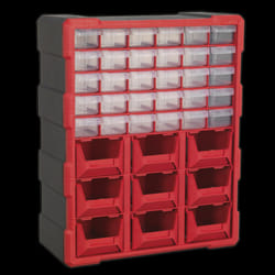 Cabinet Box 39 Drawer - Red/Black