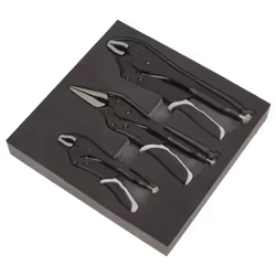 Sealey Ak6863B Locking Pliers Set 3Pc Quick Release Black Series