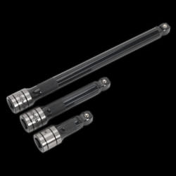 Wobble/Rigid Extension Bar Set 3pc 1/2&quot;Sq Drive Black Series