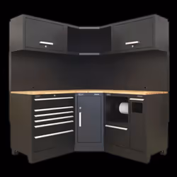Premier 1.7m Corner Storage System - Oak Worktop