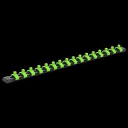 Socket Retaining Rail with 16 Clips 1/4&quot;Sq Drive - Hi-Vis Green