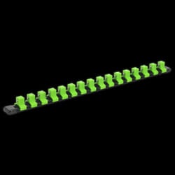 Socket Retaining Rail with 16 Clips 1/2&quot;Sq Drive - Hi-Vis Green