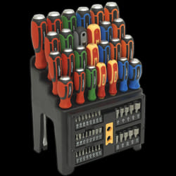 Hammer-Thru Screwdriver, Bit & Nut Driver Set 61pc