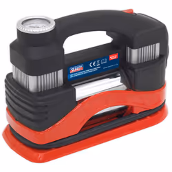 Sealey MAC03 Tyre Inflator/Mini Air Compressor with Work Light Twin Cylinder 12V