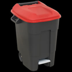 Refuse/Wheelie Bin with Foot Pedal 100L - Red