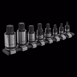 Spline Socket Bit Set 8pc 1/4", 3/8" & 1/2"Sq Drive Black Series