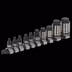 Hex Socket Bit Set 10pc Stubby 1/4", 3/8" & 1/2"Sq Drive Black Series