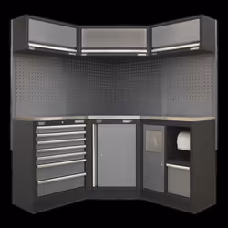 Superline PRO&#174; 1.6m Corner Storage System - Stainless Worktop