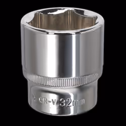 WallDrive&#174; Socket 32mm 1/2&quot;Sq Drive Fully Polished