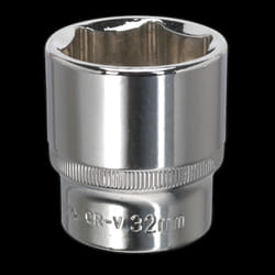 WallDrive&#174; Socket 32mm 1/2&quot;Sq Drive Fully Polished