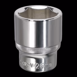 WallDrive&#174; Socket 26mm 1/2&quot;Sq Drive Fully Polished
