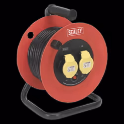 Cable Reel 25m 2 x 110V 1.5mm&#178; Heavy-Duty Thermal Trip