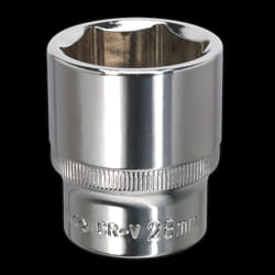 WallDrive&#174; Socket 28mm 1/2&quot;Sq Drive Fully Polished