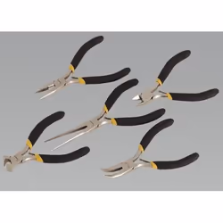 SEALEY AK937 Pliers Set 5 Ni-Fe finish with cutting function 110, 150
