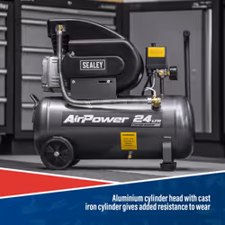 Sealey 24L Direct Drive Air Compressor 2hp SAC2420A