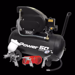Air Compressor 50L Direct Drive 2hp with 4pc Air Accessory Kit