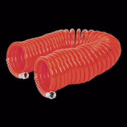PU Coiled Air Hose 10m x &#216;6mm with 1/4&quot;BSP Unions