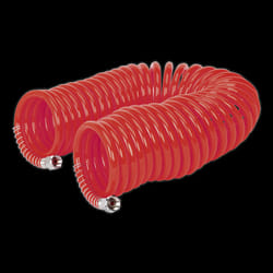 PU Coiled Air Hose 10m x &#216;6mm with 1/4&quot;BSP Unions