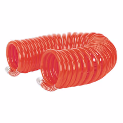 PU Coiled Air Hose 10m x &#216;8mm with 1/4&quot;BSP Unions