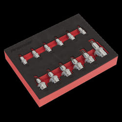 TRX-Star* Socket Bit Set 12pc Stubby 1/4&quot;, 3/8&quot; & 1/2&quot;Sq Drive