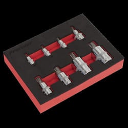 Spline Socket Bit Set 8pc 1/4&quot;, 3/8&quot; & 1/2&quot;Sq Drive