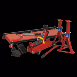 Lifting Kit 5pc 2 Tonne (Inc Jack, Axle Stands, Creeper, Chocks & Wrench)
