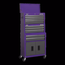 Topchest, Mid-Box & Rollcab 9 Drawer Stack - Purple