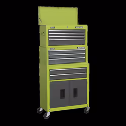 Topchest, Mid-Box & Rollcab 9 Drawer Stack - Green