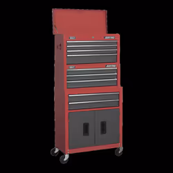 Topchest, Mid-Box & Rollcab 9 Drawer Stack - Red