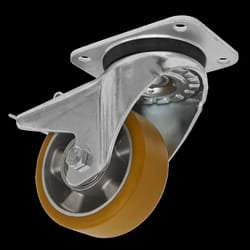 Castor Wheel Swivel Plate with Total Lock &#216;125mm