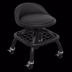 Creeper Stool Pneumatic with Adjustable Height Swivel Seat & Back Rest