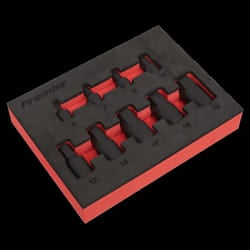 Low Profile Impact Hex Socket Bit Set 1/4&quot; & 3/8&quot; Sq Drive 9pc - Metric
