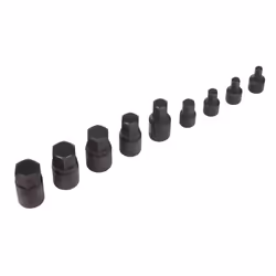 Low Profile Impact Hex Socket Bit Set 1/4&quot; & 3/8&quot; Sq Drive 9pc - Metric